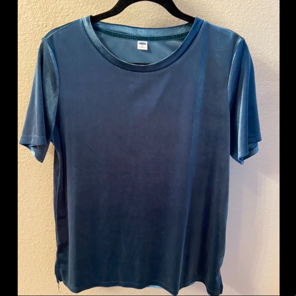 Old Navy blue velvet shirt